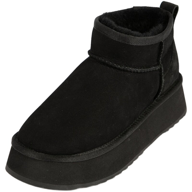 韦恩Wayne Flex加厚雪地棉鞋女松糕羊皮毛一体厚底雪地靴女