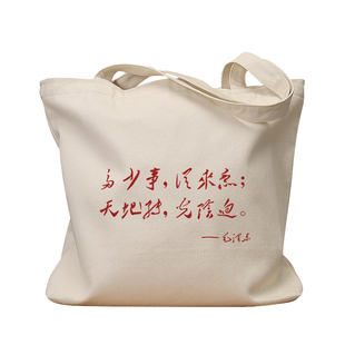 多少事从来急帆布袋女包手提袋环保购物大容量袋子男学生上班通勤