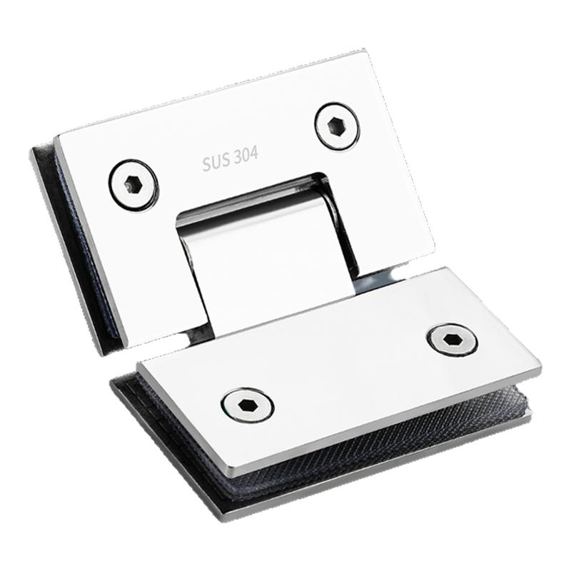 304不锈钢无框玻璃门合页双向玻璃门夹淋浴房铰链180度平开浴室夹