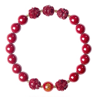 峨眉山朱砂手串三合六合本命年十二生肖手链男女款马年生日礼物