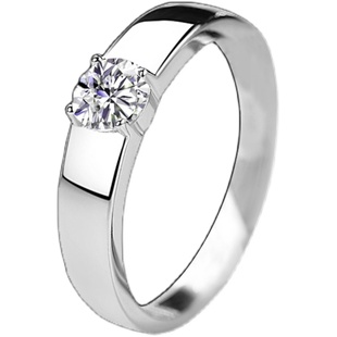 唐奢925纯银莫桑石仿真求结婚钻石戒指男女小众设计情侣时尚个性