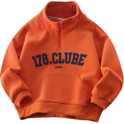 春秋男童纯棉休闲半开拉链潮卫衣