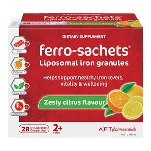 FerroSachets费罗补铁复合多维叶酸补铁冲剂28包/盒新西兰进口