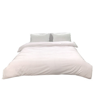 宾馆旅店床上用品四件套纯色被罩民宿客栈白色被套黑色学生三件套