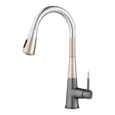 摩恩厨房水龙头洗菜盆冷热两用抽拉式防溅水洗菜池专用水槽万向