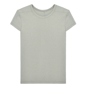 因由 极简一字直角肩圆领短袖打底一片式立裁刚需百搭瘦身T恤女