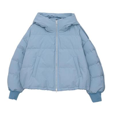 【商场同款】MOVEUP幻走2024冬季新款抽绳连帽口袋短款羽绒服女