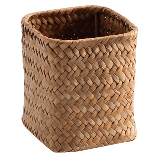 浦澜手工海草编CD磁带盒客厅遥控器零食收纳篮化妆护肤品整理筐