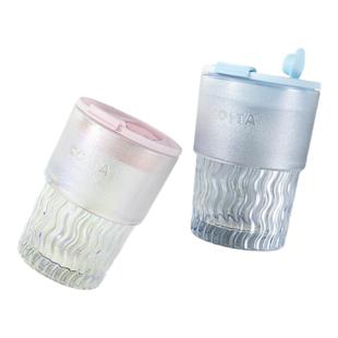 COSTA双饮玻璃杯高颜值女生水杯随行咖啡杯学生冷饮杯子大容量