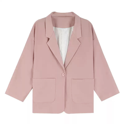 粉色西装外套女小个子网红西服