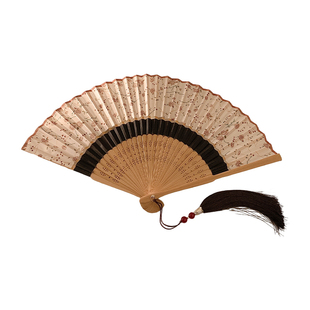 高品质新中式碎花折叠扇子女夏天便携中国风古风汉服舞蹈竹扇家用