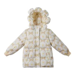 Abckids专柜同款女童冬装加厚保暖白鸭绒羽绒服外套女小童宝宝款