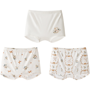 英氏儿童内裤纯棉女孩7A抑菌四季新款平角裤透气女童四角短裤底裤