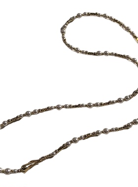 双层叠戴长款珍珠毛衣链