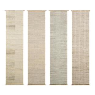 夏布门帘复古遮挡帘背景墙装饰苎麻隔断帘定制玄关风水挂帘免打孔