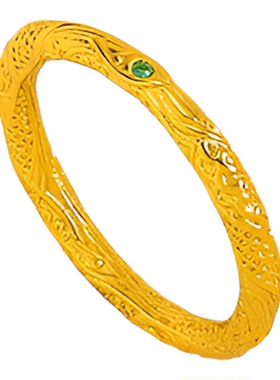 沙金强保色久不掉色哪吒闹海乾坤圈戒指新中式高级复古女卷草云纹