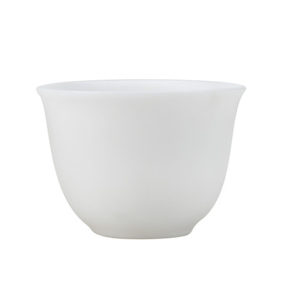 手工素烧羊脂玉瓷茶杯