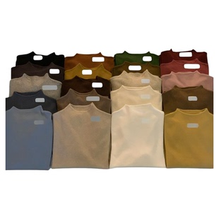 秋上新！shm家韩国东大门 纯色百搭简约半高领打底针织衫上衣女