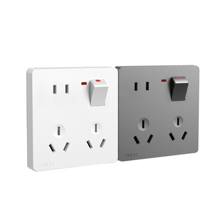 正泰一开八孔家用86型五孔带开关二三三插墙壁暗装多功能插座面板