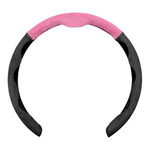 汽车翻毛皮方向盘套四季通用女款超薄防滑吸汗卡式车把套D型大众