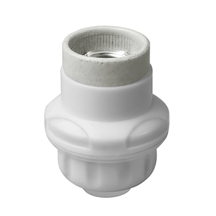 耐高温陶瓷螺口灯头座 e27灯座明装家用 悬吊式平装吸顶灯泡底座