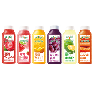 【香菇来了】味全每日C果蔬汁果汁组合300ml*12瓶 橙汁葡萄汁