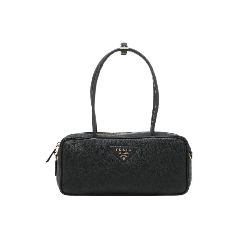 【自营】Prada/普拉达女士标识三角徽标横款手提中号单肩包腋下包