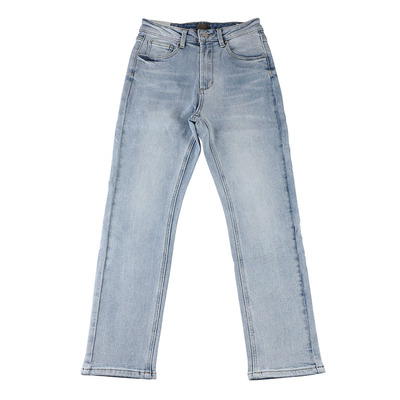 法式烟管显瘦垂感小直筒牛仔裤