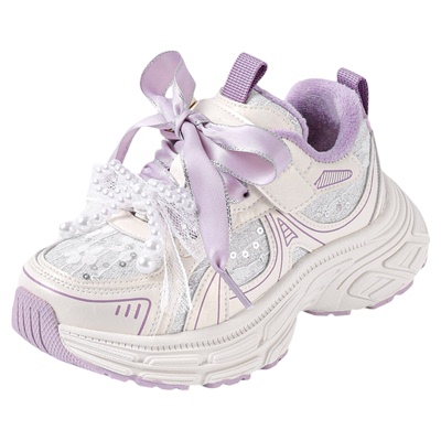 ANNIL/安奈儿童鞋女童儿童秋冬加绒加厚老爹鞋可爱公主休闲运动鞋