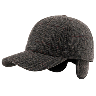 老年人帽子男款老人冬季爷爷保暖护耳鸭舌帽中老年男士爸爸秋冬款