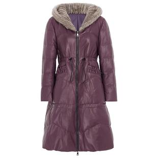 马天奴羽绒服女款新款黑色水貂毛绵羊皮收腰保暖时尚轻奢气质百搭