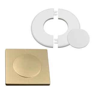 分体带盖墙洞装饰盖空调管孔遮丑圈方形盖板圆形多用遮挡密封堵塞