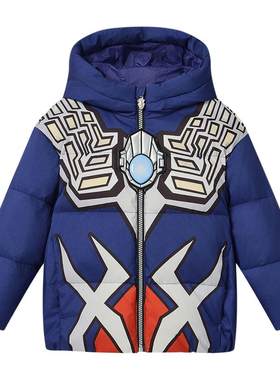 【奥特曼联名】新款波司登儿童羽绒服男童女童连帽童趣拍拍灯