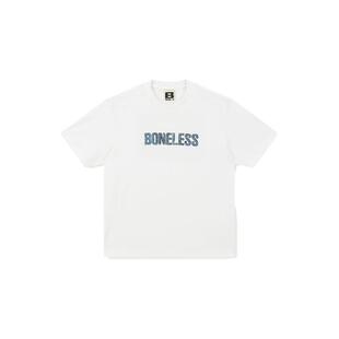 BONELESS仿牛仔贴布印花短袖T恤夏季凉感速干体恤设计感宽松半袖