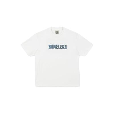 BONELESS仿牛仔贴布印花短袖T恤夏季凉感速干体恤设计感宽松半袖