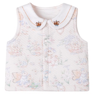 考拉蒂尔婴儿马甲秋冬季保暖背心新生儿夹棉小月龄宝宝婴幼儿马夹