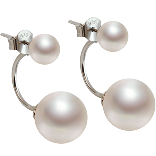 淡水真珍珠耳环女纯银耳钉秋冬前后轻奢高级感气质银耳饰2026新款