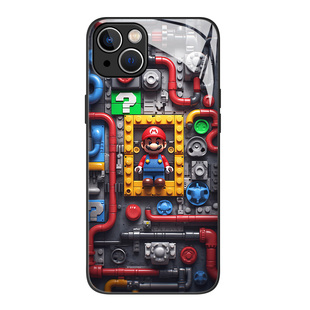 马里奥手机壳适用苹果15乐高积木16/iphone14promax机械感13高级感12mini小众11新款x超级玛丽8plus男生17/xs