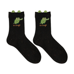 不会丢的袜子 立体趣味卡通中筒袜女日系可爱熊猫春秋款无骨长袜