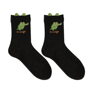 不会丢的袜子 立体趣味卡通中筒袜女日系可爱熊猫春秋款无骨长袜