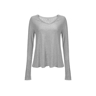 Bettychow 软糯棉质针织打底衫慵懒感秋冬百搭圆领纯棉长袖上衣