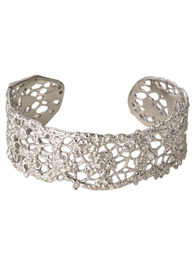 素图蕾丝手镯女925银小众高级感