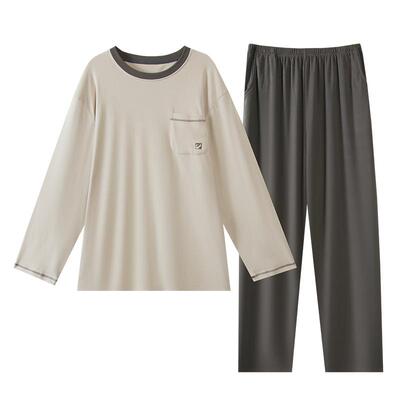 薄绒睡衣男士秋冬家居服德绒套装