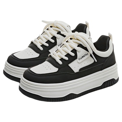 环球白黑板鞋休闲百搭厚底款经典