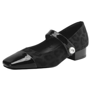 星期六豹纹单鞋女2025新款秋季复古红色玛丽珍女鞋软底方头皮鞋子