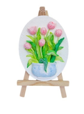 郁金香花牌立体浮雕画diy涂鸦