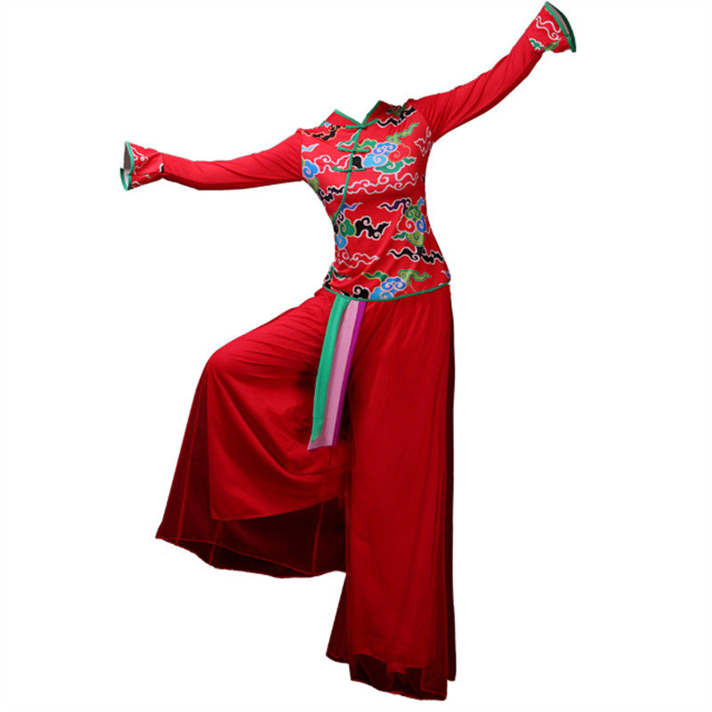 牡丹花和放羊娃扇子舞广场舞服装新款套装2019祥云民族秧歌演出服