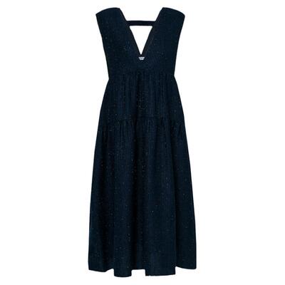 tanni文艺复古无袖背心连衣裙