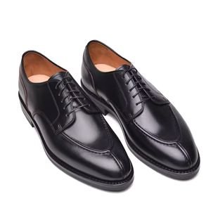 强尼制靴 男士商务正装德比derby尖头皮鞋分裂头固特异低帮男鞋