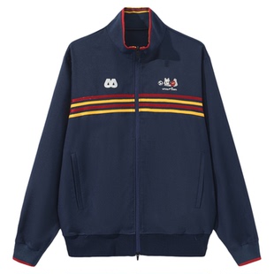 UMAMIISM有茂密声复古美式条纹防晒撞色拉链休闲立领运动夹克外套